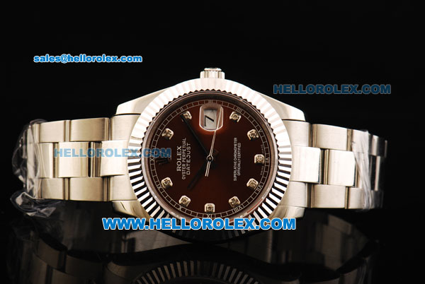 Rolex Datejust II Oyster Perpetual Automatic Movement Steel Case with Diamond Markers and Stainless Steel Strap - Click Image to Close